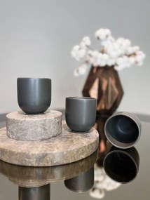 Pahar Cafea Novum Vulcano (Negru Antracit-Mat, 150ml) Gresie Glazurata Manual