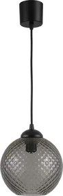 Brilagi - Lustra LED suspendată pe cablu R GLASS 1xE27/60W/230V Ø 18 cm negru/gri fumuriu