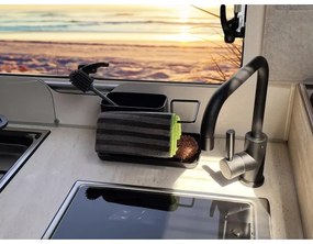 WENKO 55078100 - Organizator pentru bucătărie de exterior BLACK, 21x12 cm, inox/negru