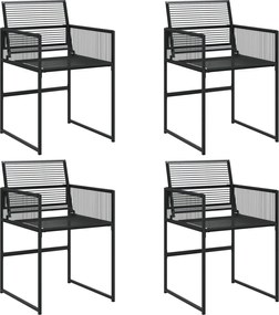 vidaXL Scaune de grădină, 4 buc., negru, poliratan