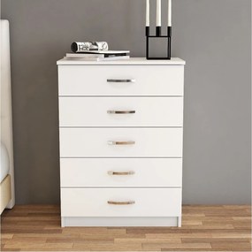Comoda 616TNM1507, alb, PAL melaminat, 72x45x98 cm