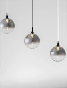 Lustra moderna cu 5 pendule LED, Metal, Sticla, Fumuriu, ORENDA