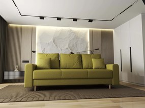 Canapea extensibilă dumonde cu ladă de depozitare si sezut confortabil din spuma high-density, Kronos Enjoy Verde 210x100 cm