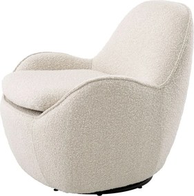 Fotoliu pivotant design elegant Cupido, boucle crem 115676 HZ