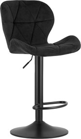 OFERTA Scaun de bar cu picior negru WEST VELVET, negru calitate II