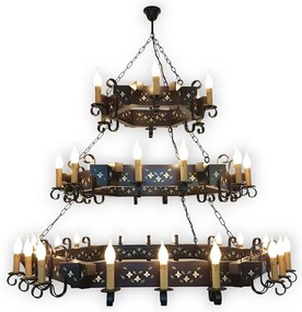 Candelabru fabricat manual din lemn pictat Queen 36L