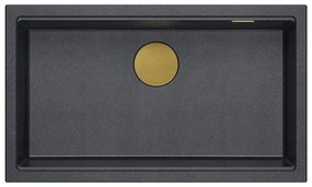 Chiuveta din granit Logan 110 negru metalic