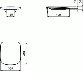 Capac WC Ideal Standard Esedra compact cu inchidere lenta, alb - T318301