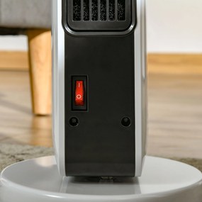 HOMCOM Încălzitor Electric Ceramic de 2200W cu 3 Moduri de Funcționare și Telecomandă, Alb | Aosom Romania
