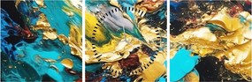 Tablou - Pictură în ulei texturată (cu ceas) (90x30 cm)