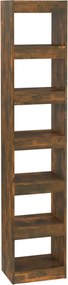 vidaXL Bibliotecă/Separator cameră, stejar fumuriu, 40x30x198 cm