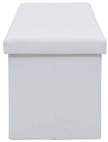 Banca depozitare pliabila, alb, 150x38x38cm, imitatie piele Alb