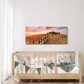 Tablou - Casa pe deal Toscana, Italia (120x50 cm)