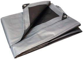 Prelată argintie - neagră 6x12 m 260 g/m2