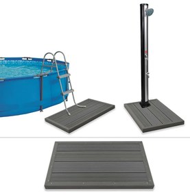 vidaXL Element de podea pentru duș solar sau scară piscină, wpc