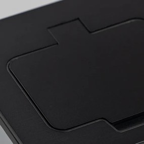 Brilagi - Priză de pardoseală încastrată pentru exterior IP55, neagră, dreptunghiulară