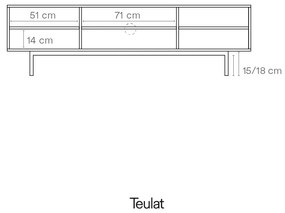 Masă TV albă 180x52 cm Sierra – Teulat