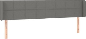 vidaXL Tăblie de pat cu aripioare gri închis 163x16x78/88 cm textil