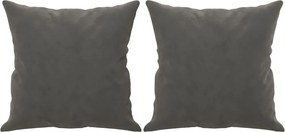 vidaXL Perne decorative, 2 buc., gri închis, 40x40 cm, catifea