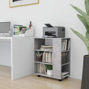 vidaXL Dulap cu roți, gri beton, 60x35x75 cm, lemn prelucrat