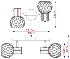 Globo 54013-2 - Lampă spot ARGUSTO 2xE27/40W/230V