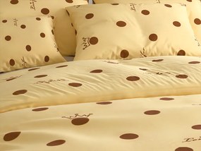 Lenjerie de pat din bumbac LOVE FOR crem Dimensiune lenjerie de pat: 70 x 90 cm | 140 x 200 cm