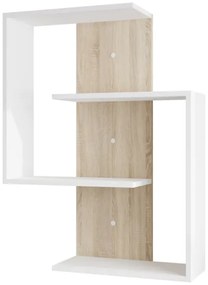 Etajeră de perete MORIKO 85x65 cm alb/stejar sonoma