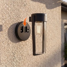 Lampă solară de perete cu LED 1W/3,7V 500 mAh IP65 negru