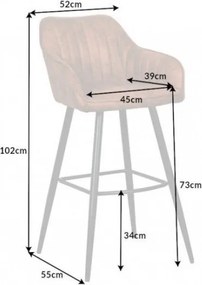 Set 2 scaune de bar Turin microfibra maro vintage