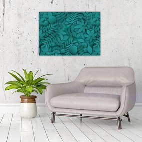 Tablou pe sticlă - Frunze (70x50 cm)