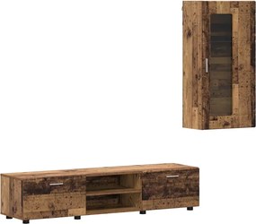 vidaXL Set comodă TV cu sertar cu raft FLORIN Lemn vechi Lemn compozit