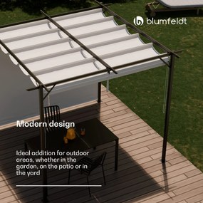 Blumfeldt Pantheon Robust, pergolă de perete, 3 x 3 m, cu jaluzele laterale, oțel acoperit cu pulbere rezistent la intemperii