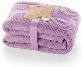 Pătură din microfibră DecoKing Henry, 70 x 150 cm, violet