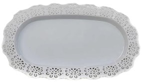 Tava jardiniera dantelata, tratata UV, alb, polipropilena