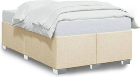 vidaXL Cadru de pat fără saltea cremă 120x190 cm țesătură