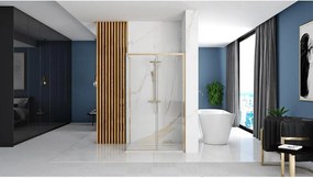 Cabina de dus SOLAR cu cadita alba 90x90 cm auriu