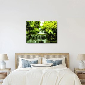 Tablou pe sticlă - Cascade indoneziene (70x50 cm)