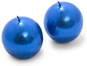 Set 2 lumanari glob CANDLE BALL BLUE 4,5 cm albastru