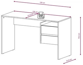 Birou cu sertare MARLO, stejar artisan/antracit