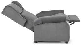 Fotoliu recliner Houston 878 83x75x92cm, 30 kg, Gri, Tapiterie