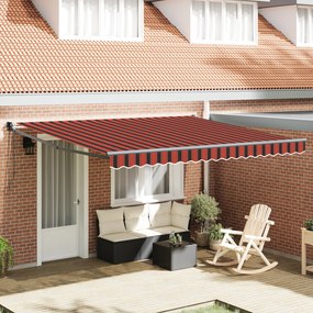 vidaXL Marchiză retractabilă automată portocalie și maro 400x300 cm