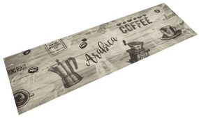 vidaXL Covor de bucătărie lavabil Coffee, gri, 45x150 cm, catifea