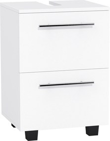 HOMCOM Dulap de Baie Sub Lavoar cu Sertar și Dulap, Unitate Economisitoare de Spațiu, 41,5 x 35,5 x 59 cm, Alb | Aosom Romania