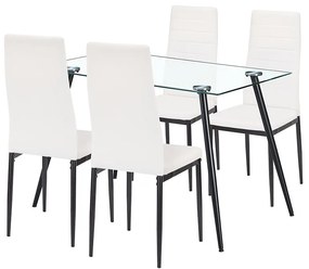 Set de sufragerie Nash 4+1 alb-negru