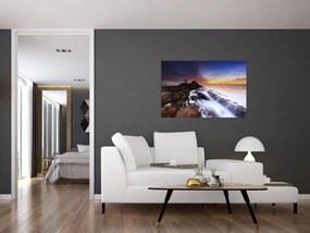 Tablou cu munți în ceață (90x60 cm)