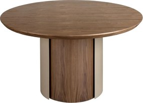 Masa rotunda moderna cu blat din furnir natural de nuc Walnut 1163