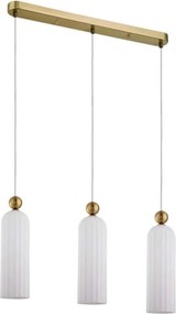 Candelabru suspendat pe cablu PIEGA 3xE14/40W/230V, alamă/alb