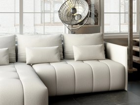 Colțar extensibil dumonde cu ladă de depozitare si sezut confortabil din spuma high-density, Malta Enjoy Beige 235x185 cm