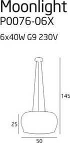 Lustra, Pendul diam.50cm, Moonlight P0076-06X MX