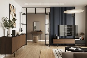 Comodă patru uși Zenar 200 cm - nuc elegant / negru